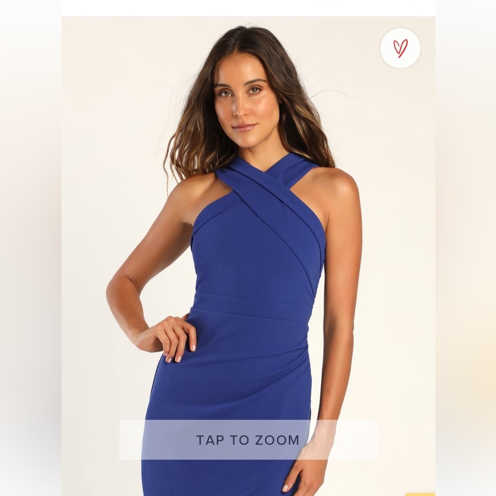 NWT Lulus blue halter mini dress